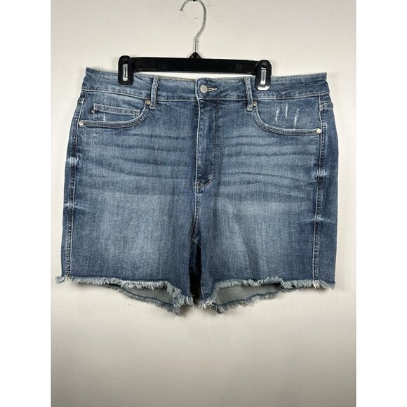 Judy Blue Pants - Judy Blue High Waist Jean Shorts Size 2xl Raw Hem Style #150235 Denim Stretch